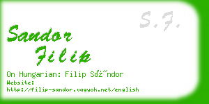 sandor filip business card